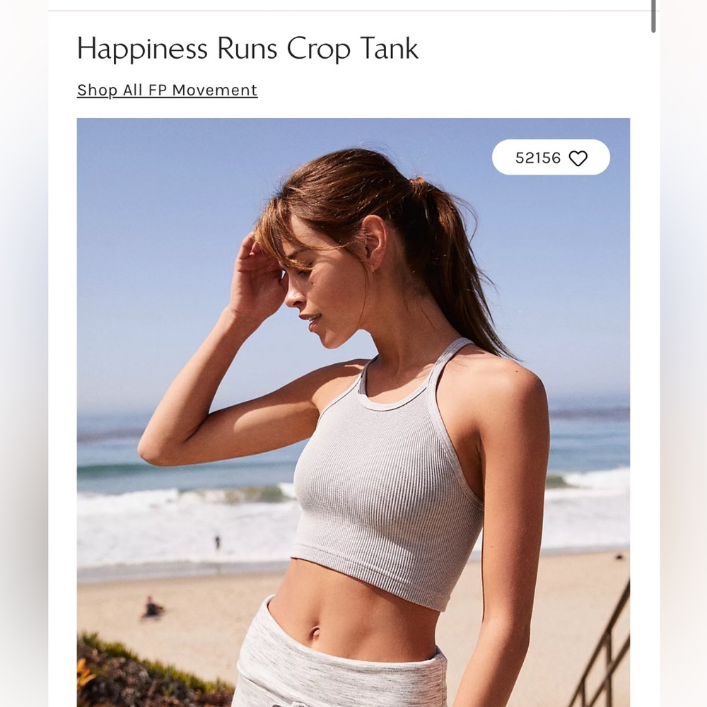 Free people happiness runs crop tank